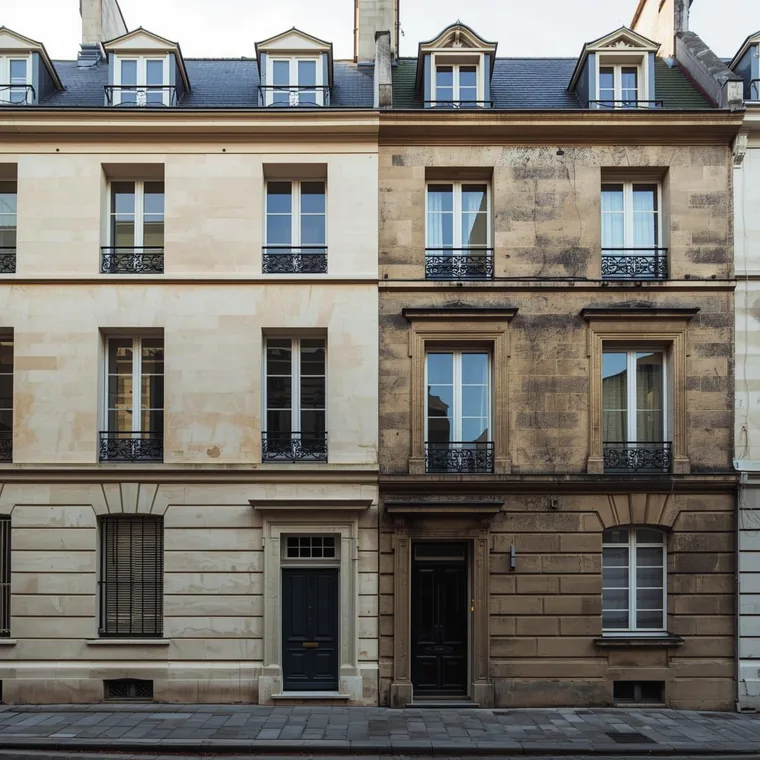 Façade en pierre rénovée