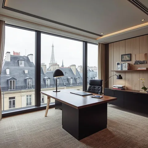 Bureau avec plafond tendu acoustique